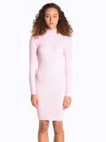 Ribbed bodycon dress with roll neck