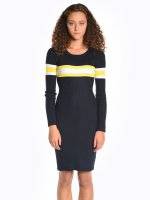 Ribbed bodycon dress with stripes
