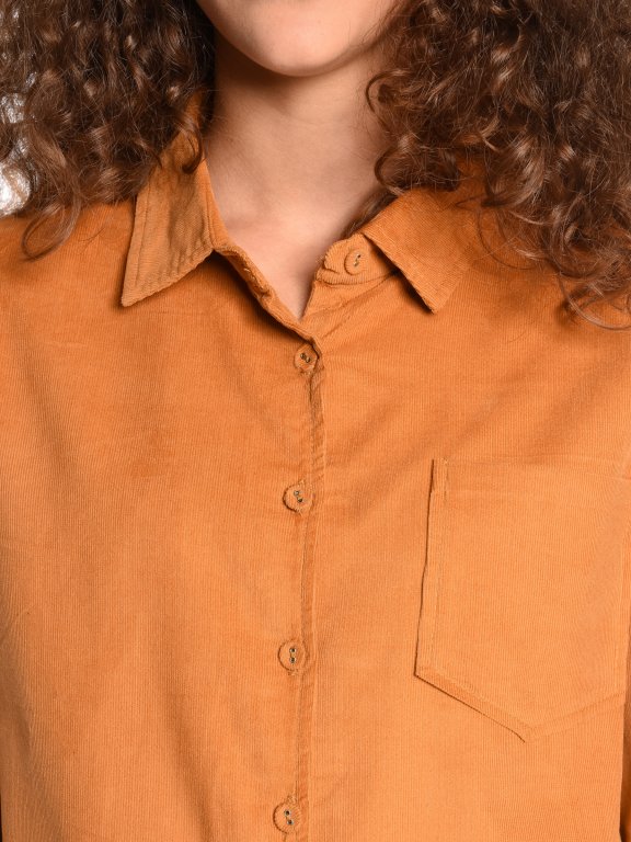 Corduroy shirt with chest pocket