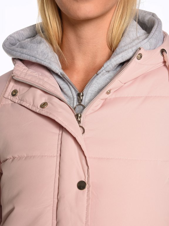 Longline combined jacket with removable inner part