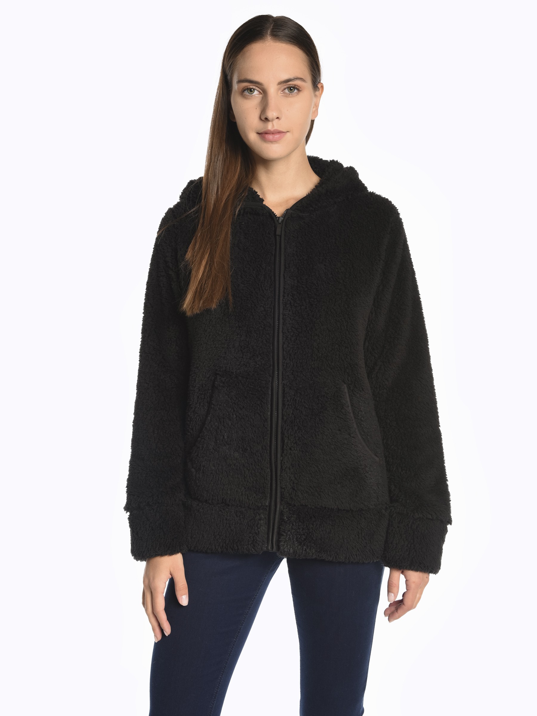 fluffy zipper hoodie