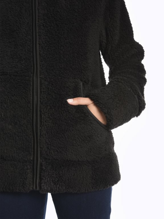 Fluffy zip-up hoodie