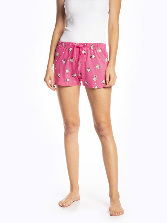 Printed pyjama shorts