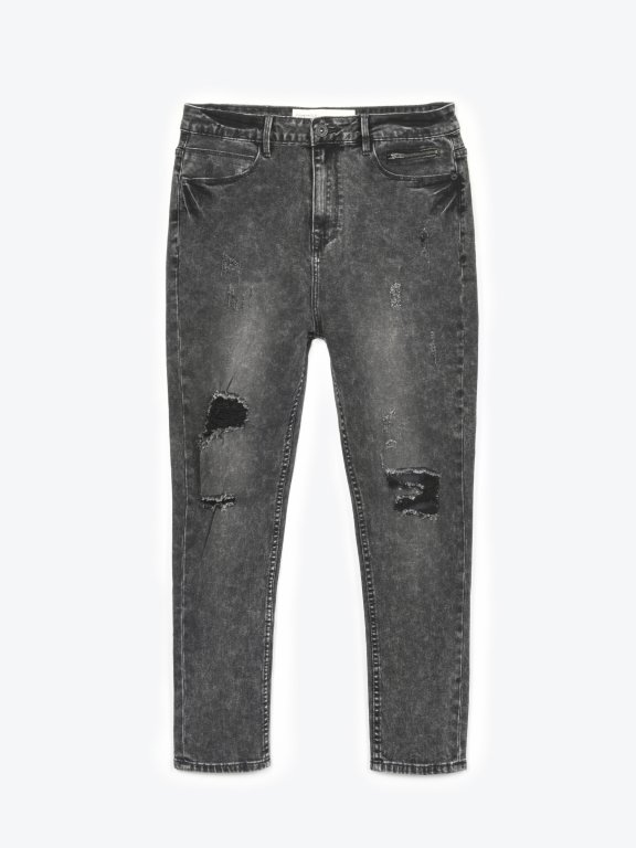 Mrkváčové džíny s dírami