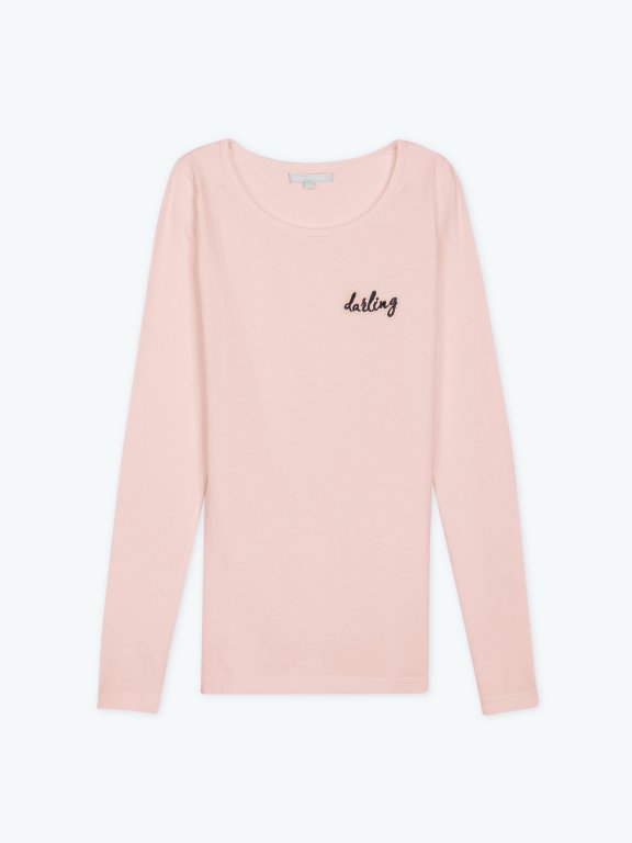 Long sleeve t-shirt with embroidery