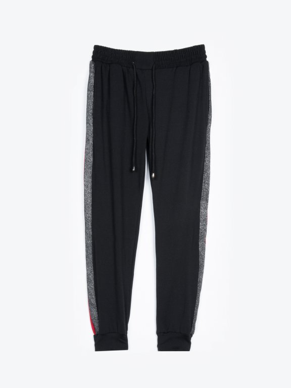 Soft sweatpants with side tape