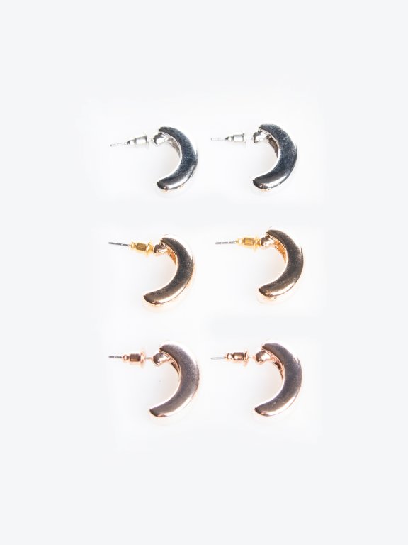 Set of 3 pairs of earrings