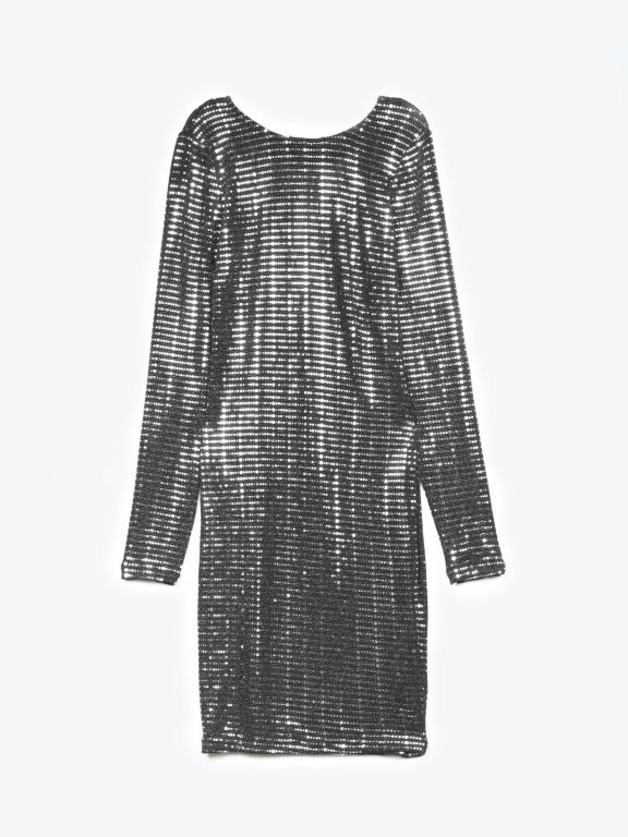 Ołówkowa metaliczna sukienka mini