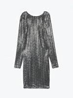 Ołówkowa metaliczna sukienka mini