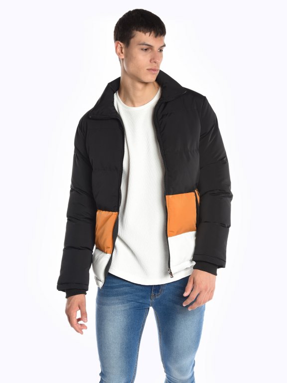Color block puffer jacket
