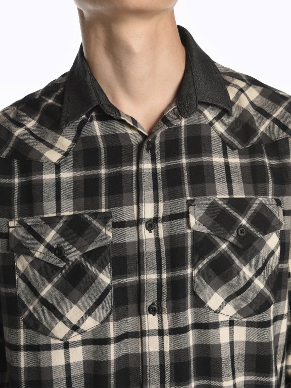 Plaid regular fit cotton shirt