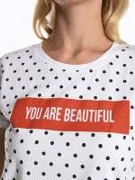 Dotted t-shirt with slogan print