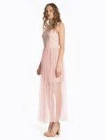 Maxi evening dress with tulle skirt