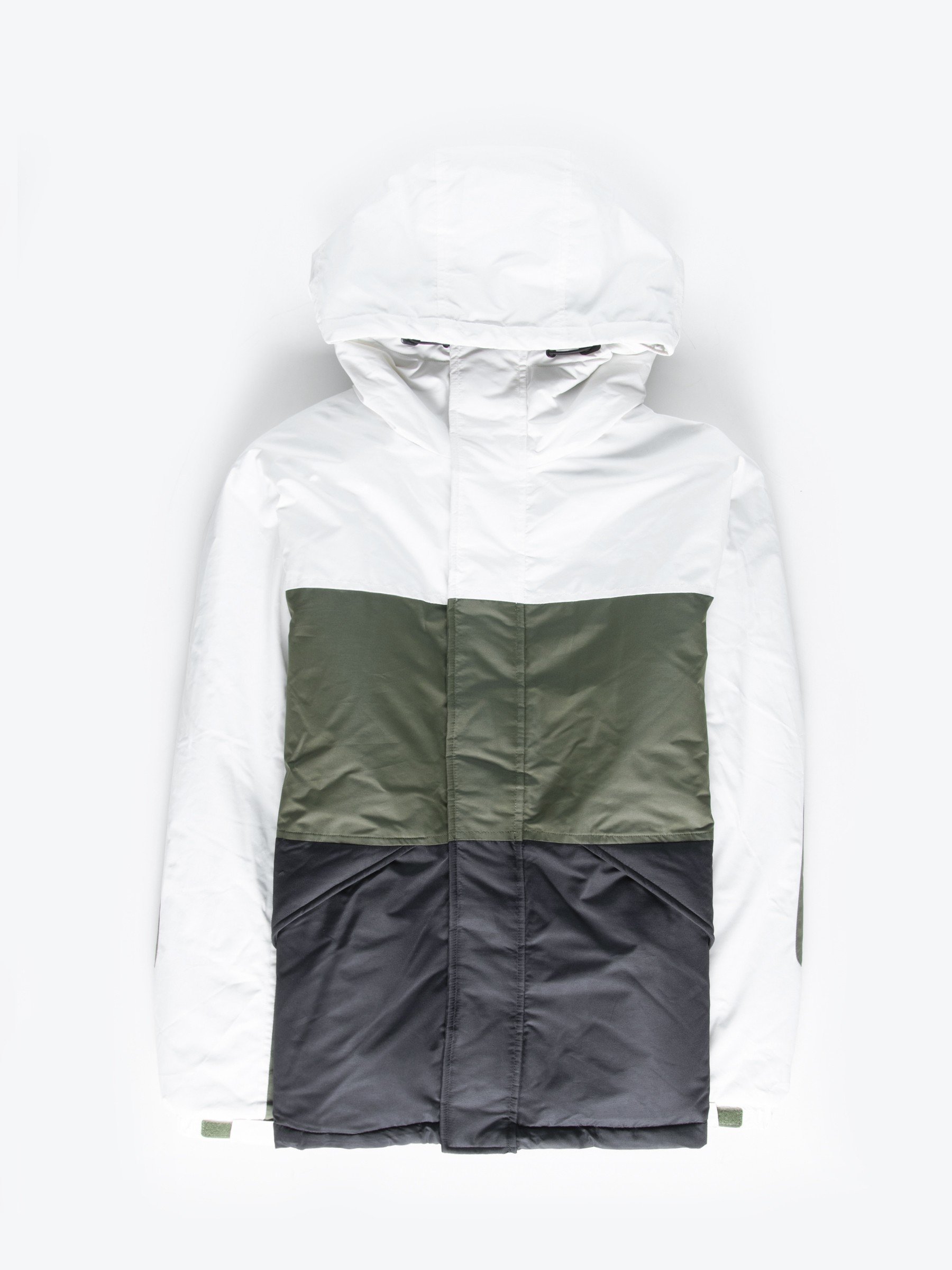 Colour block padded jacket with hood | GATE