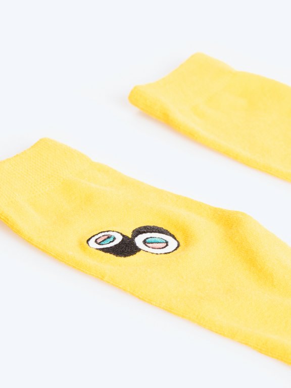 2-pack crew sock with embroidery