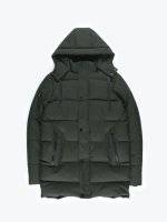 Longline quilted padded jacket with hood