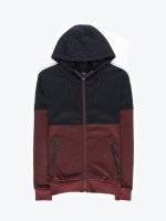 Colour block zip-up hoodie