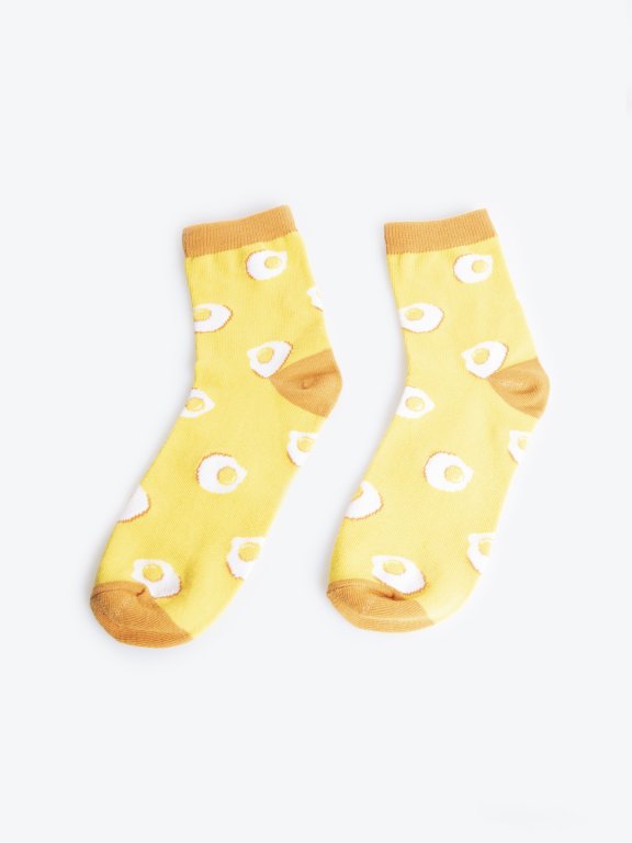 Crew socks with all-over design
