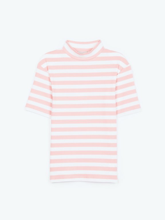 Striped ribbed t-shirt