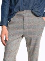 Cropped plaid chino pants