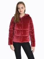 Quilted padded velour jacket