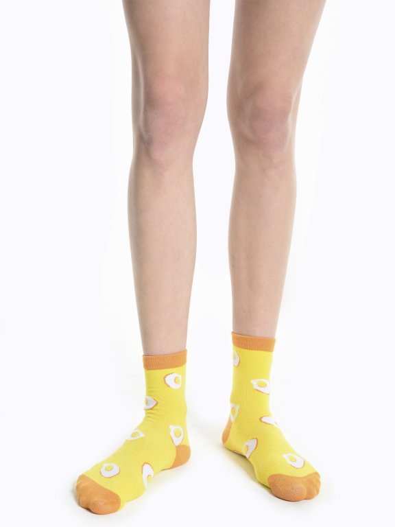 Crew socks with all-over design