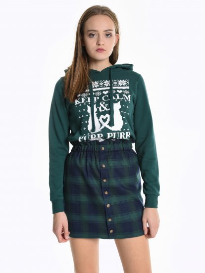 Christmas print hoodie