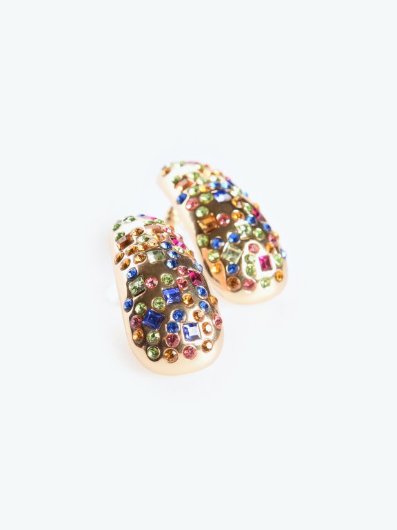 Earrings with colourful stones