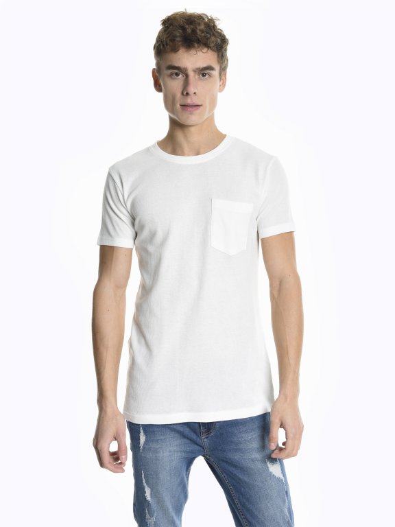 Základné vafľové tričko s krátkym rukávom