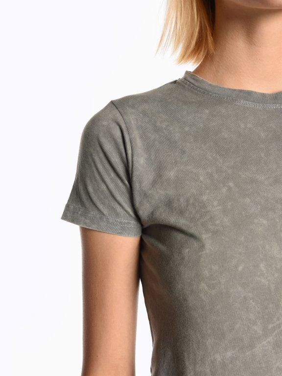 Acid wash short sleeve t-shirt