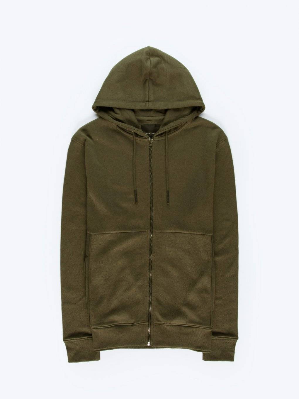 Piqué zip-up hoodie