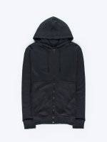 Piqué zip-up hoodie