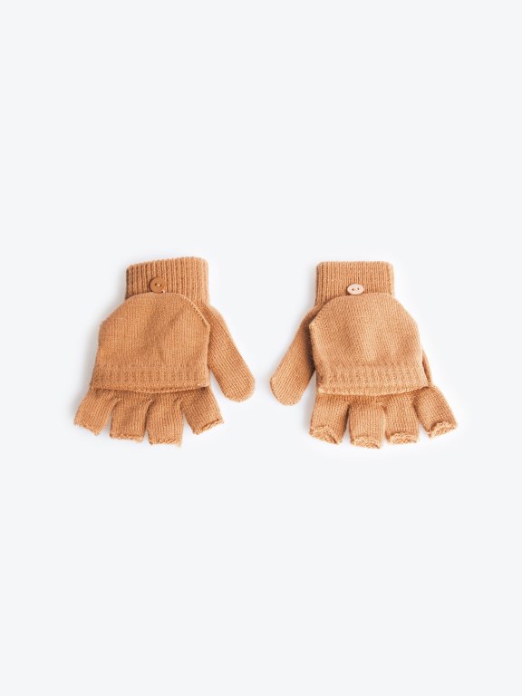 Jednoduché pletené rukavice bez prstů