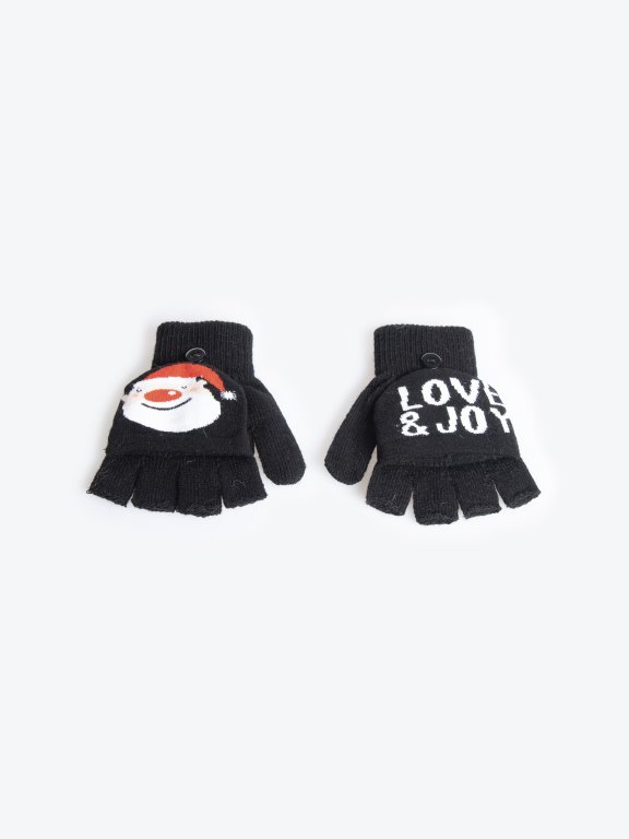 Fingerless santa gloves