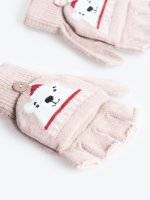 Fingerless teddy gloves