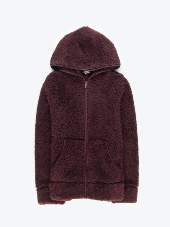 Fluffy zip-up hoodie