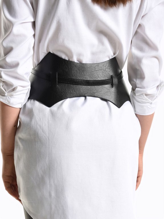 Faux leather waist belt