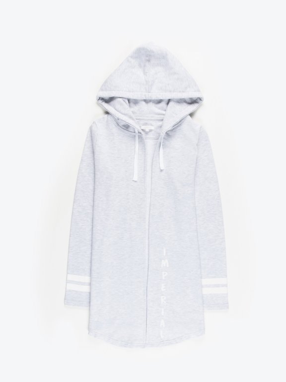 Longline hoody with message print