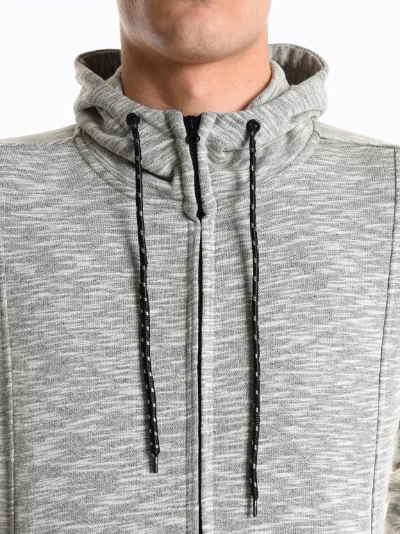 Marled zip-up hoodie