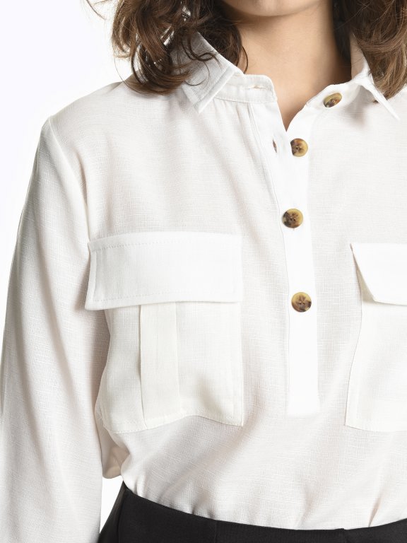 Blouse with chest pockets