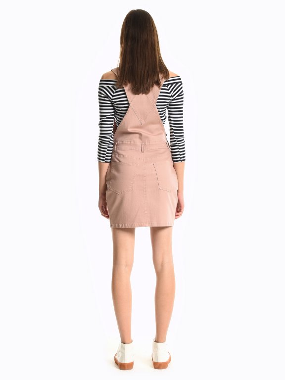 Dungaree skirt with side pockets
