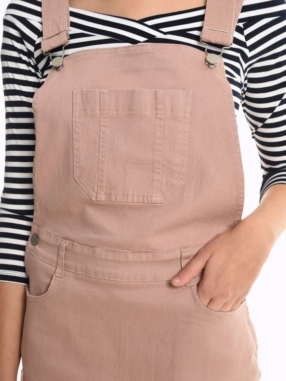 Dungaree skirt with side pockets