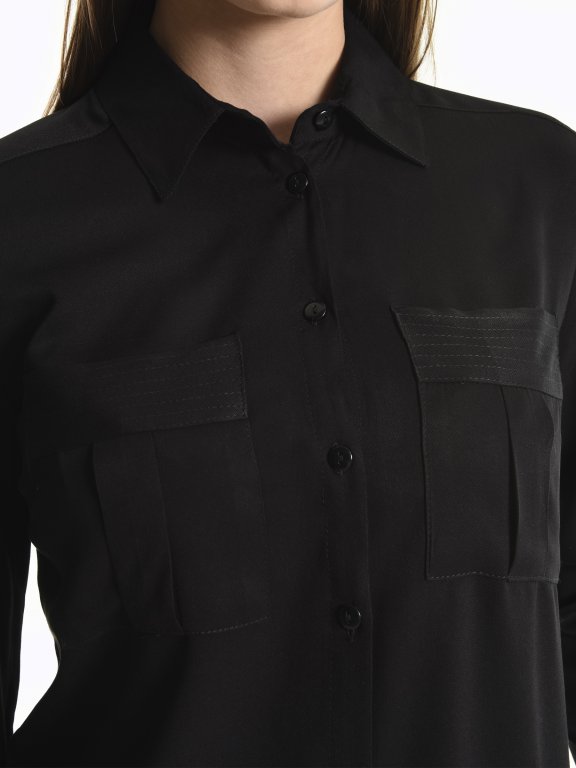 Blouse with chest pockets