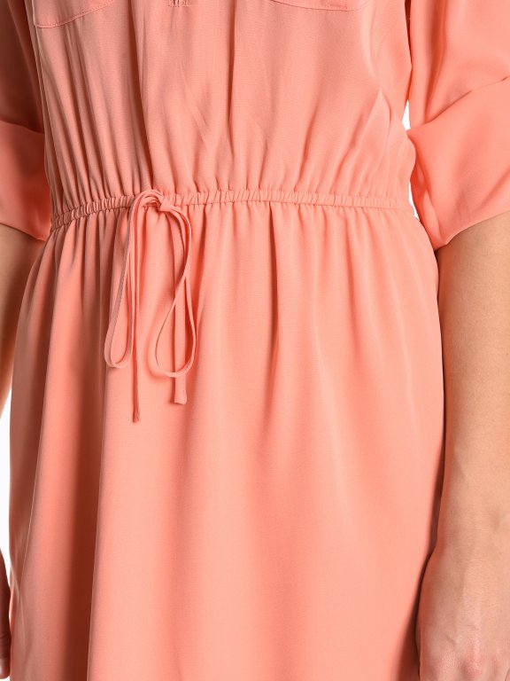 Plain dress with front zipper