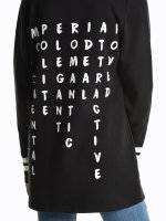 Longline hoody with message print