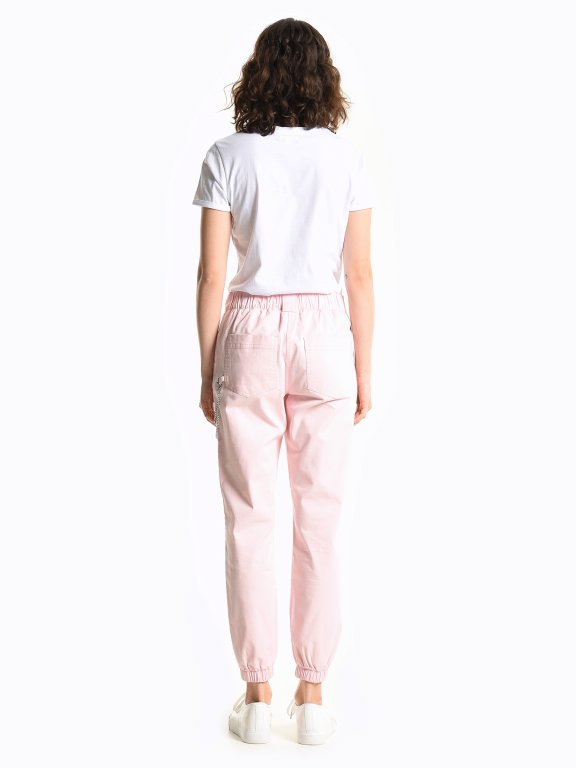 Cargo pants with decorative chain