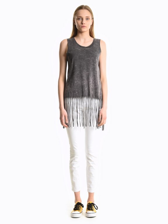 Tank top with tassels