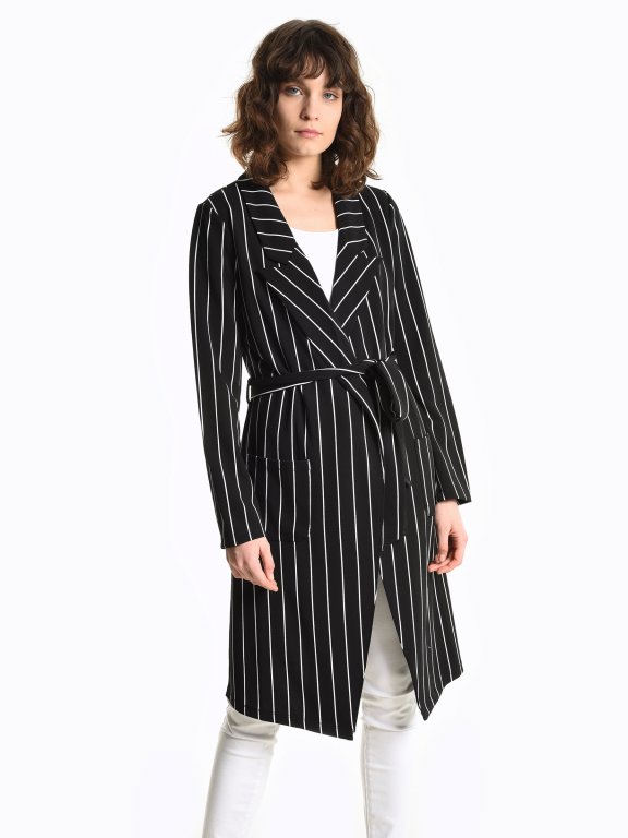 Prolonged striped blazer