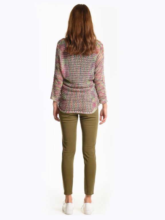 Siatkowy sweter kolorowy