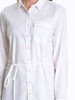 Prolonged cotton blouse with belt